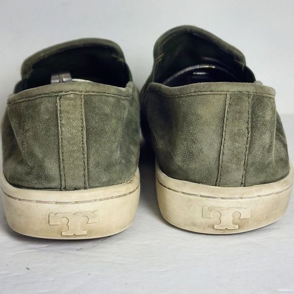 TORY BURCH Women's Jesse Size 10 M Green Suede Slip-On Flat Sneaker - Picture 9 of 12